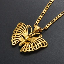 Anniyo подвеска в виде золотой бабочки цепи ожерелья для женщин девочек золотого цвета ювелирные изделия насекомое украшение подарки#071202