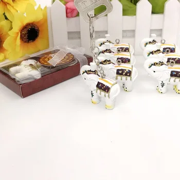 

100pcs New Colored Elephant Key Chain Resin Key Ring with Gift Box Party Favors Free Shipping WB1390