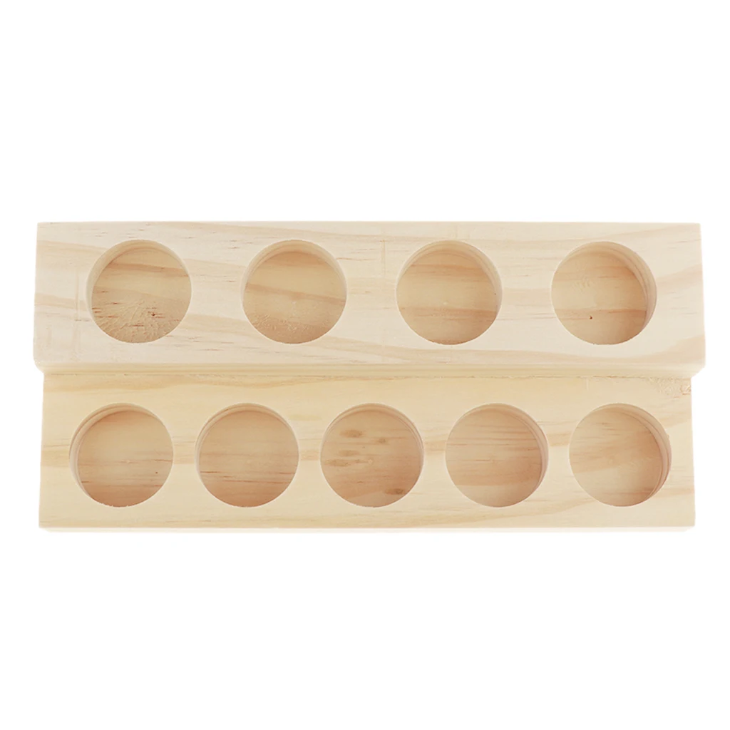 Wood Essential Oil Displaying Rack 2 Tiers 9 Slots 15ml Vial Organizer Stand