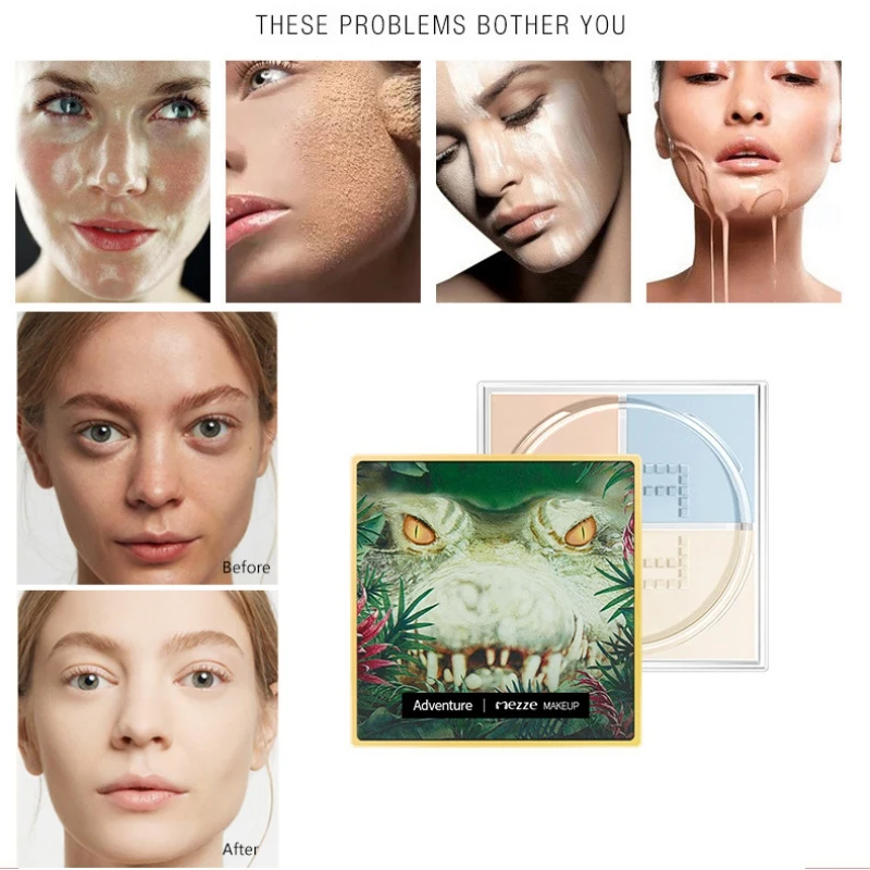 Four squares Makeup Powder Palette Moisturizing Oil Control Waterproof Long-lasting Brightening Makeup Powder