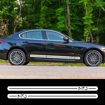 

For Alfa Romeo Stelvio Giulia 4C Giulietta Car Body Sticker Sport Styling Car Accessories 2PCS Vinyl Decal Door Side Skirt Strip
