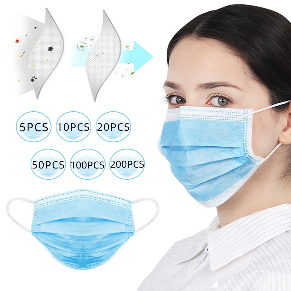 

Priority shipping Disposable Mouth Cover Anti Dust 3 Layers Filter Dustproof Earloop Non Woven Mouth Masks Anti Virus Mask