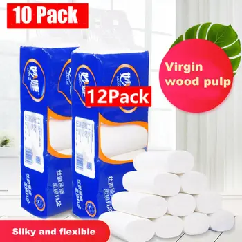 

10 Rolls 3 Ply Toilet Paper Bulk Rolls Bath Tissue Paper Household Bathroom Soft