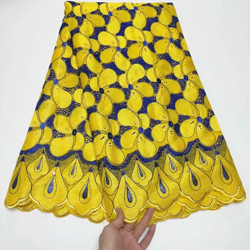 

Party Q 2021Latest High Quality African Nigerian Tulle Lace Fabric Swiss Cotton Embroidery Guipure Dress Wedding Damask 5yards