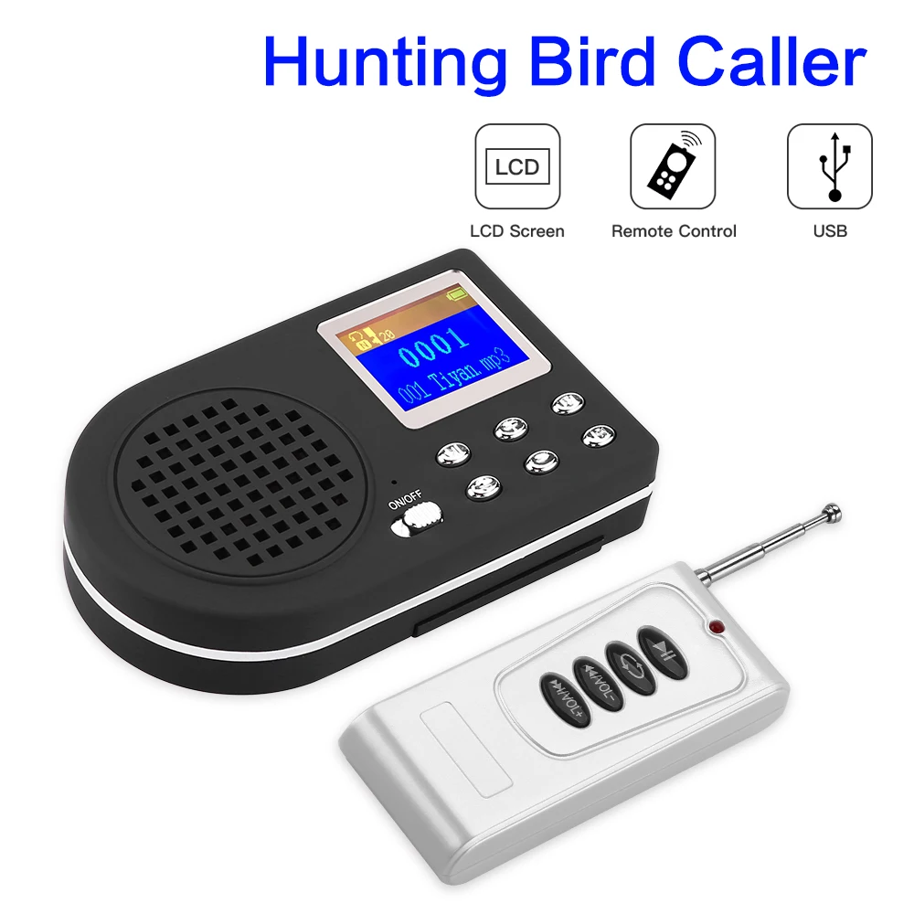 

Hunting Bird Caller MP3 Player Hunting Decoy Bird Sound Loud Speaker LCD Screen Digital Hunting Equipment with Remote Control