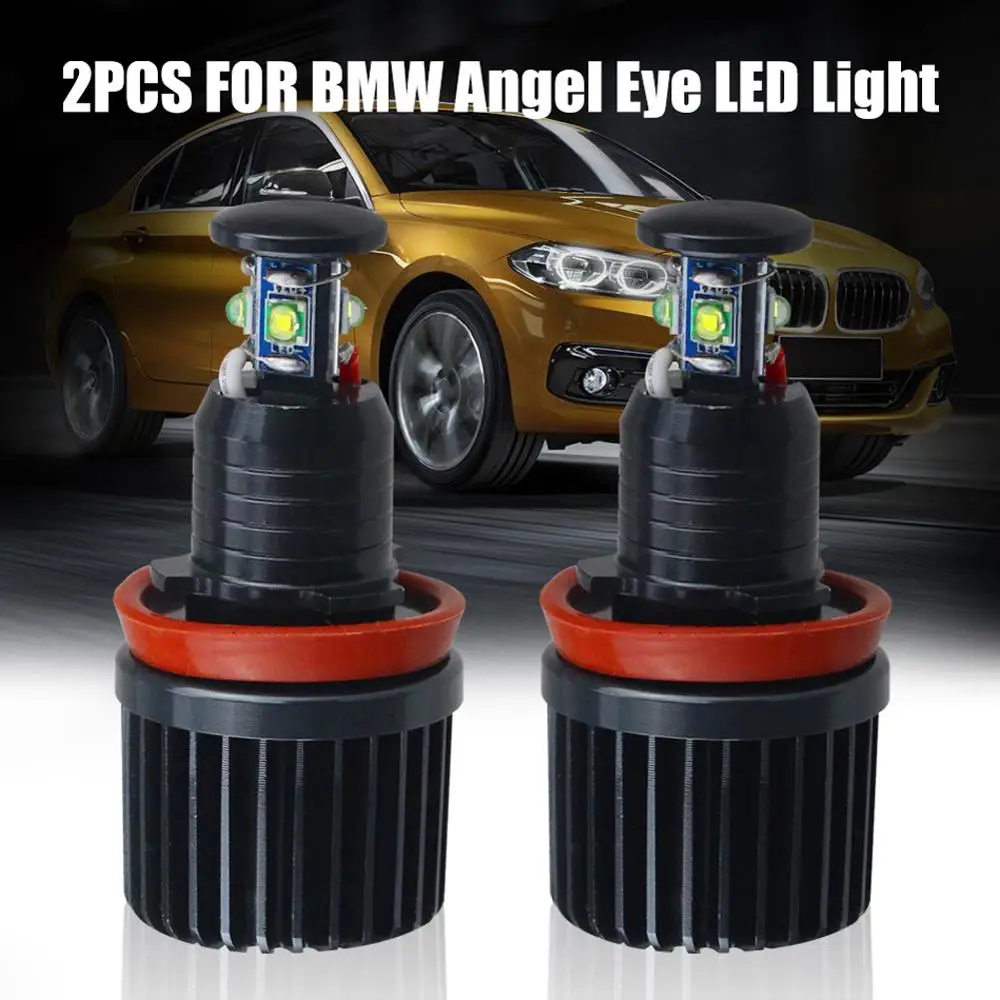 2 шт. 40 Вт H8 светодиодный светильник Angel Eyes Halo лампы 6000K белый для BMW E90 E91 E92 E60 E61 X5 |
