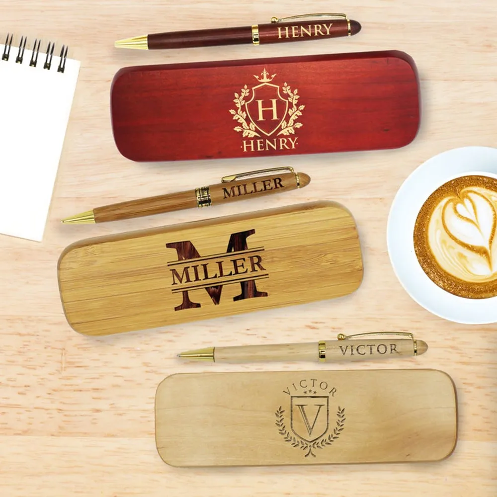 Customize engraved Monogrammed Pen with Case, Personalized Pen with Desktop Holder, CEO Gifts, graduation teachers gifts