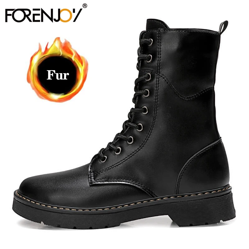 

FORENJOY Martens Boot Genuine Leather Men's and women's Boots Winter Ankle Boots Dr. Motorcycle Men High Quality Chelsea Shoes