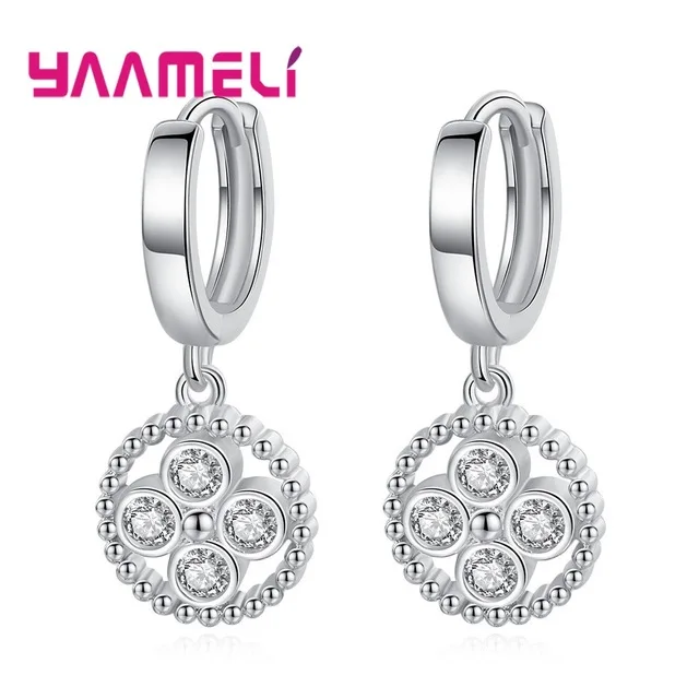 

Vogue 3 Models 925 Sterling Silver Earrings for Women Girls Sparkling AAAAA Cubic Zircon Stone Paved Bridal Jewelry for Brides