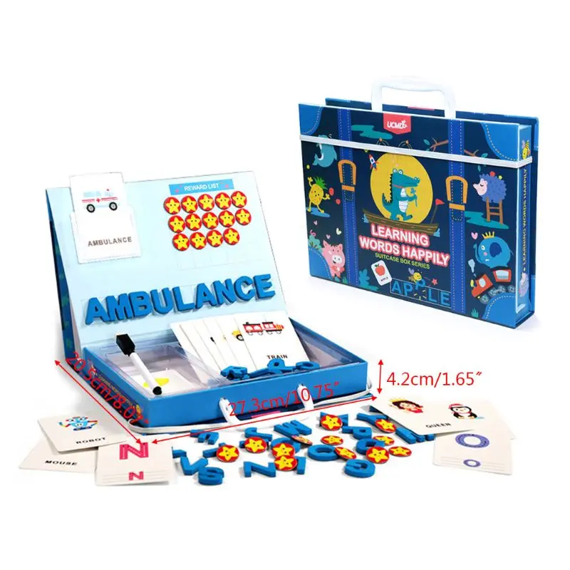 

Magnet Puzzle Learning English Words Letter Alphabet Cards Cognitive Educational
