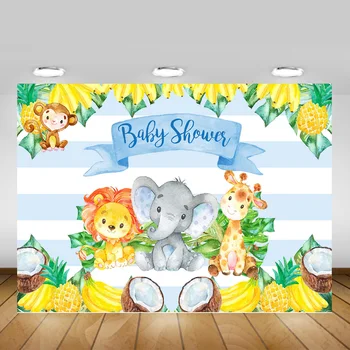 

Wild Baby Shower Backdrop for Photography Jungle Forest Tropical Fruit Party Background Newborn Little Animal Safari Photo Shoot