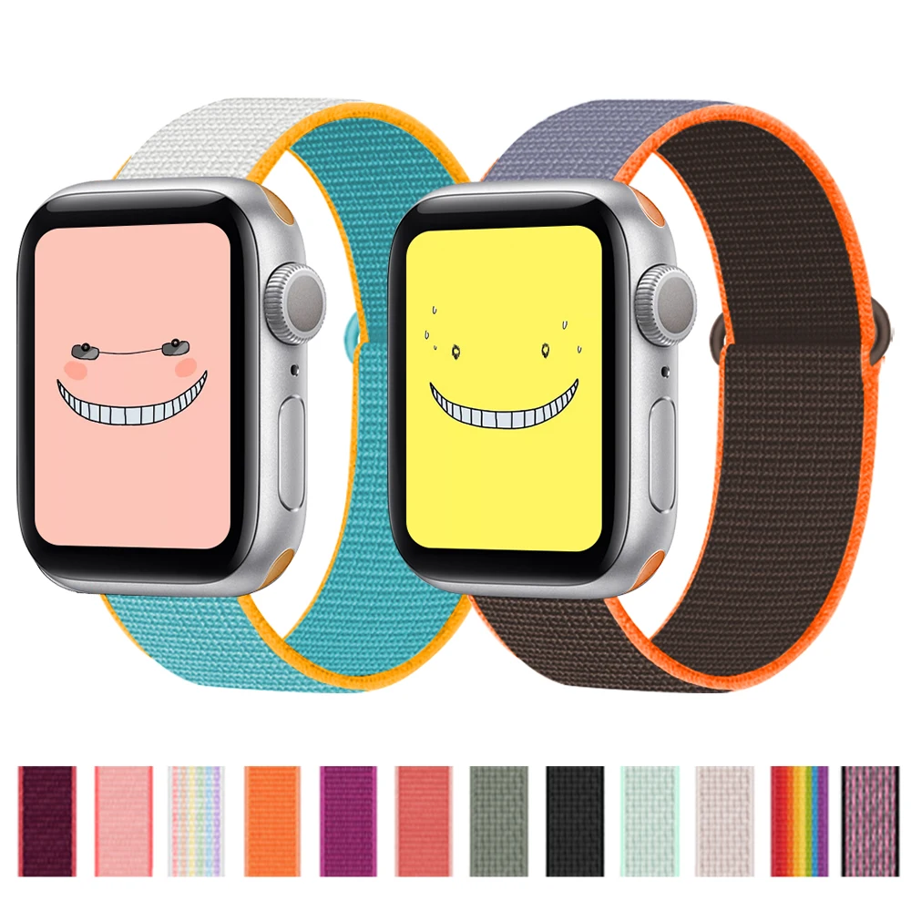 

Nylon Ѭемеок на apple watch band series 6 5 44mm 40mm watchband belt sport bracelet smart band iWatch correa SE 5 32 42mm 38mm