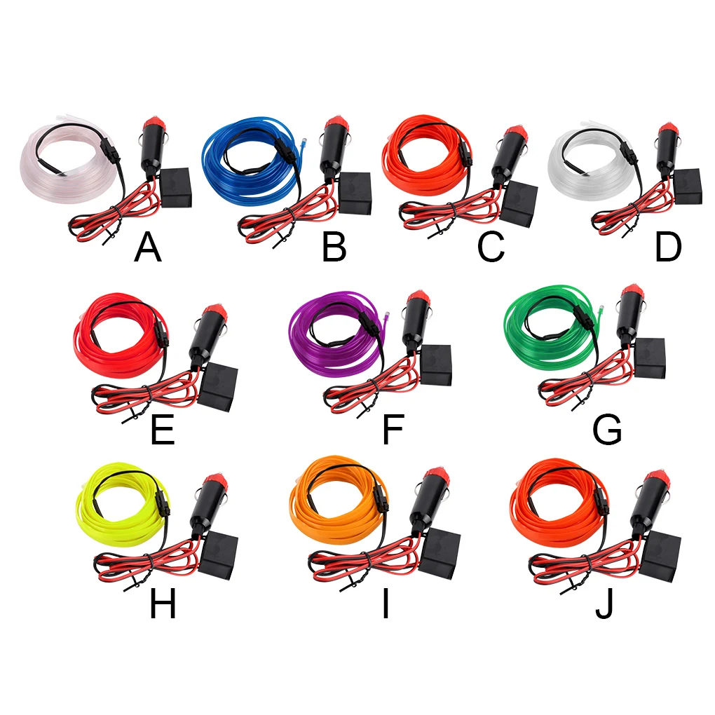Light Strip Car LED Light String Water Resistant Flexible Car Interior Decorative Lamp Strip, Fluorescent Green