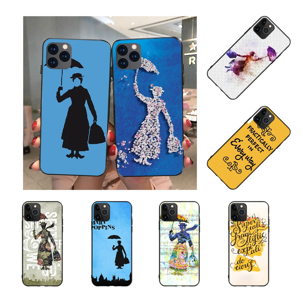 Черный мягкий чехол для телефона NBDRUICAI Mary Poppins iPhone 11 pro XS MAX 8 7 6 6S Plus X 5S SE XR |