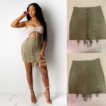 

Women's Fashion Casual Bandage For Eye Drawstring Skirt