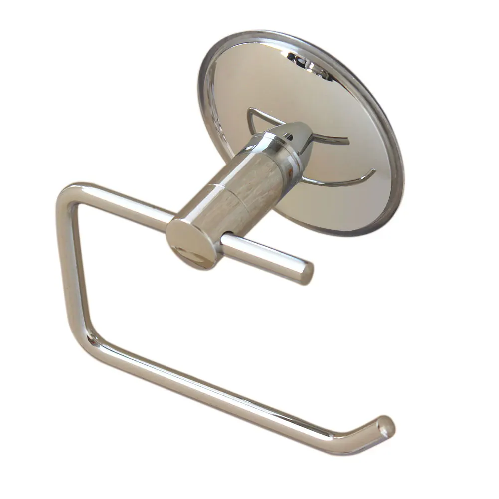 

Silver Kitchen Bathroom Suction Cup Toilet Roll Paper Holder No Drilling Rustproof Stainless Steel Rack Durable Wall Mount Hotel