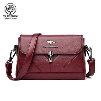 

2020 women Leather Shoulder bag for sheepskin bags Door lock women Messenger Bags Ladies Handbag Sac a Main Small square bag