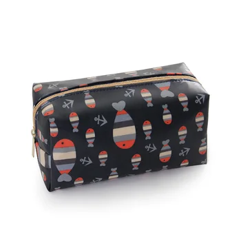 

1 pc Fashion Cartoon Cosmetic Bag Fish Duck Pattern Women Make Up Bag Travel Floral Toiletry ravel Floral Toiletry Bag