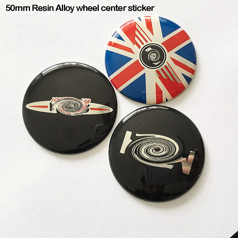 

100pcs Wheel center Sticker Alloy Resin Works union jack Emblem Badges Shipping Free