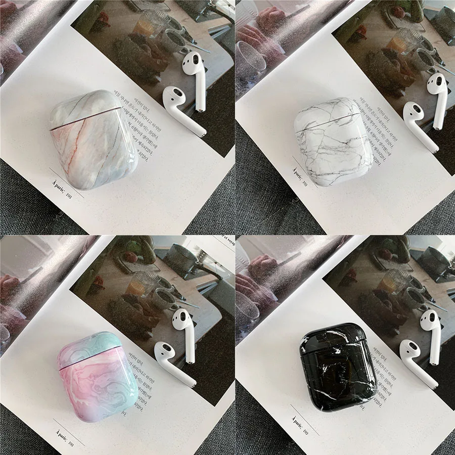 Мраморный чехол для Apple AirPods 2/1 беспроводных Bluetooth наушников AirPod Air Pods Airpods2 футляр