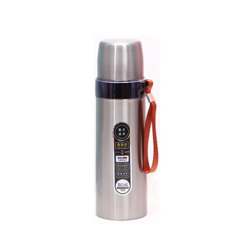 1pcs Large capacity 304 Stainless steel Heat preservation kettle 500ml Outdoor sports Travel Water cup Car portable vacuum flask