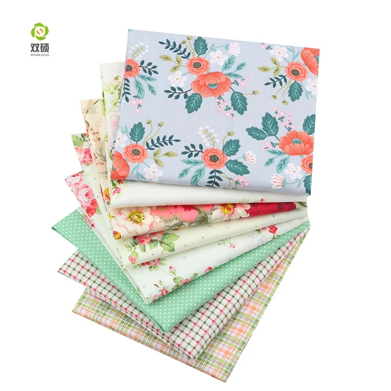 

Shuanshuo 8pcs/lot Floral Patchwork Fabric Tissue Cloth Of Handmade DIY Quilting Sewing Baby&Children Sheets Dress 40*50cm