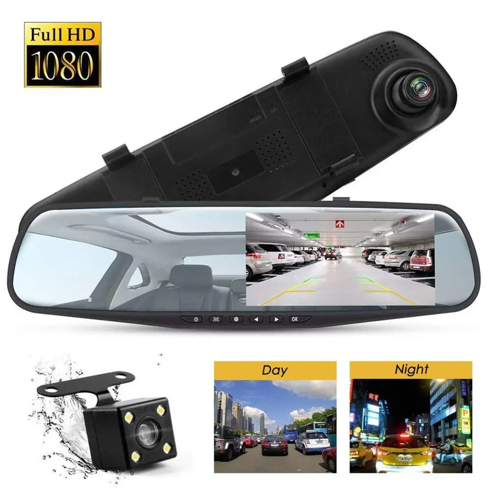 HD1080 DVR камера с передним и задним двойным объективом 4 3 дюйма HD экран s