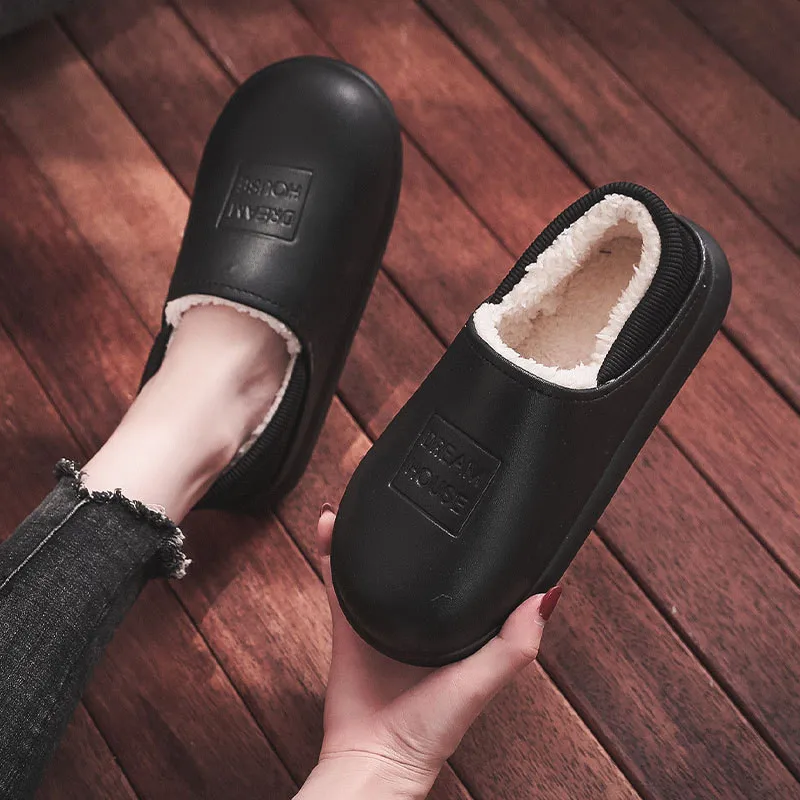 Zapatillas de casa impermeables para mujer, zuecos forrados de piel  sintética cómodos, calzado para jardín, zapatillas cálidas para interiores  y exteriores - AliExpress Calzado