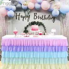 Кружевная шифоновая юбка для стола, фатиновая посуда для свадебного декора, для дня рождения, свадьбы, вечеринки, юбка для стола, домашний текстиль