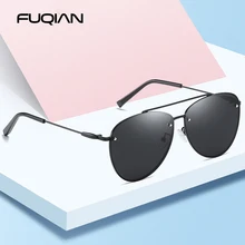 FUQIAN Новое поступление пилот поляризованные солнцезащитные очки модный дизайн металлические заклепки для мужчин женщин солнцезащитные очки красочные очки для вождения UV400