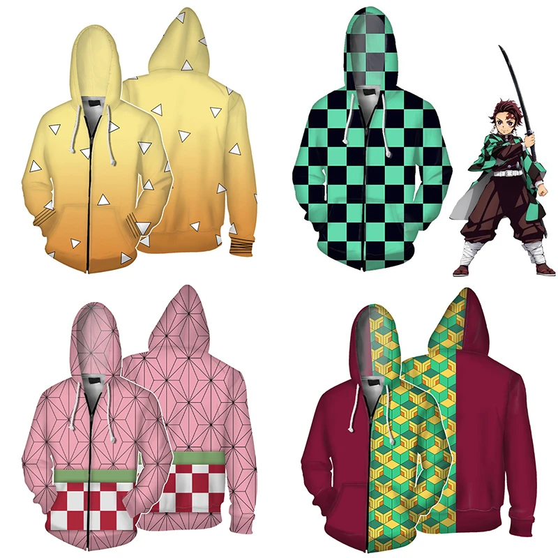 Skup Anime Demon Slayer Kimetsu nie Yaiba Tanjiro Kamado Nezuko przebranie na karnawał bluzy kurtki w dużych rozmiarach impreza z okazji halloween kobiety HS018