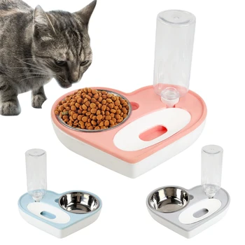 

Dogs Food Dispenser Cat Drinking Bowl Pets Supplies Automatic Pet Dog Double Bowl Pet Feeder Cat Feeding Watering Bowls