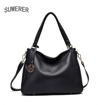 

SUWERER 2020 New Luxury handbags fashion Cowhide bag women Genuine Leather bag shoulder Crossbody bag soft skin