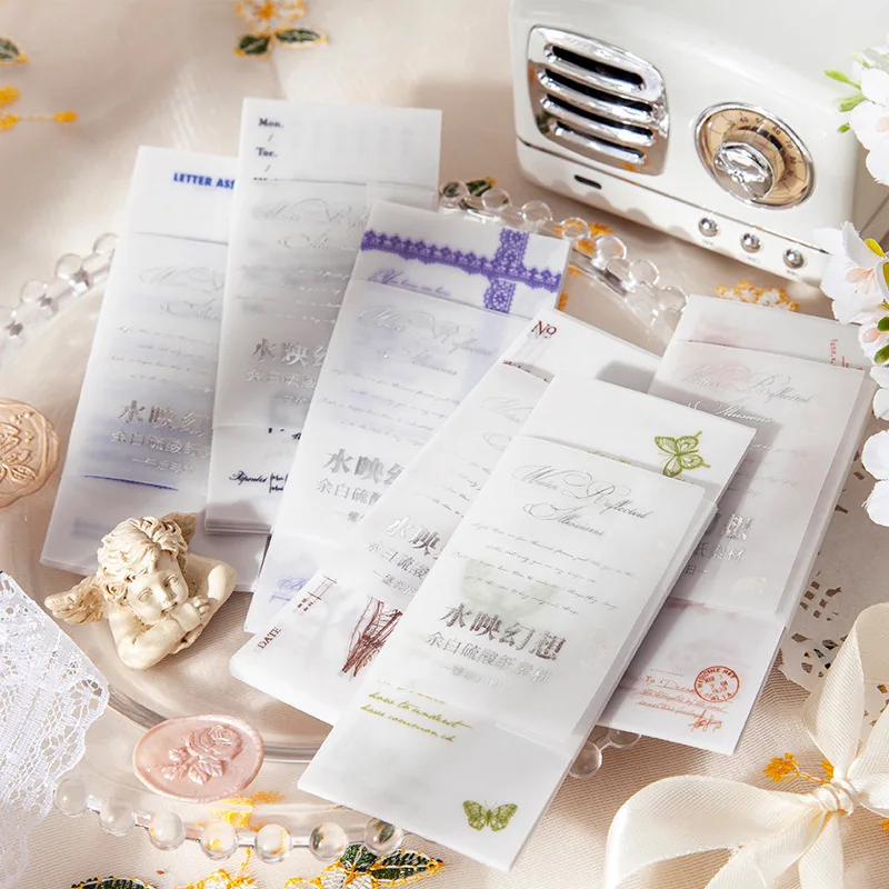 

30pcs/1lot Memo Pads Material Paper Shuiying Fantasy Junk Journal Scrapbooking Cards Retro Background Decoration Paper