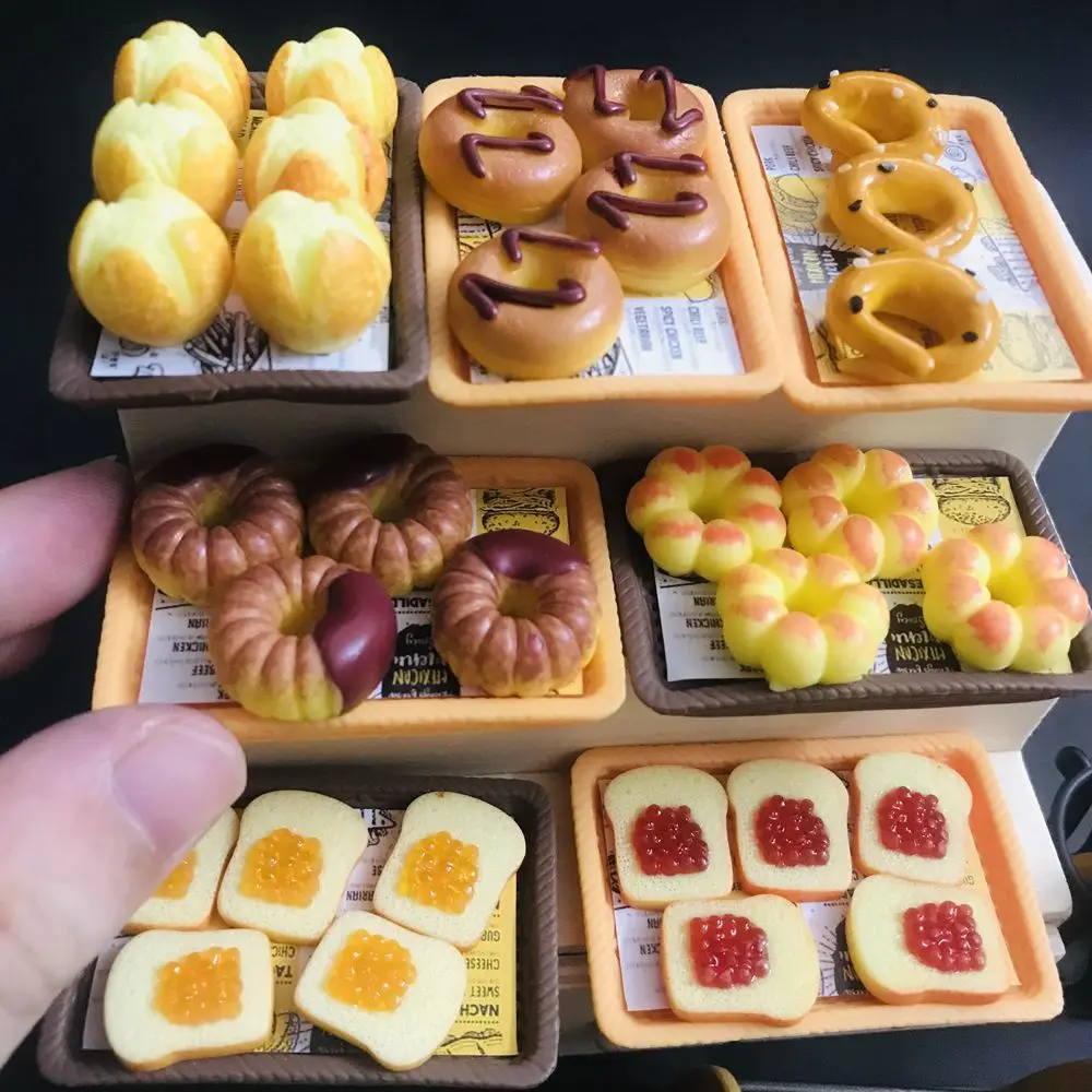 1:12 Dollhouse Miniature Bread Mini Simulation Doughnut Toast for Blyth Barbies BJD Doll House Play Kitchen Toys Accessories 2