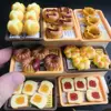1:12 Dollhouse Miniature Bread Mini Simulation Doughnut Toast for Blyth Barbies BJD Doll House Play Kitchen Toys Accessories 2