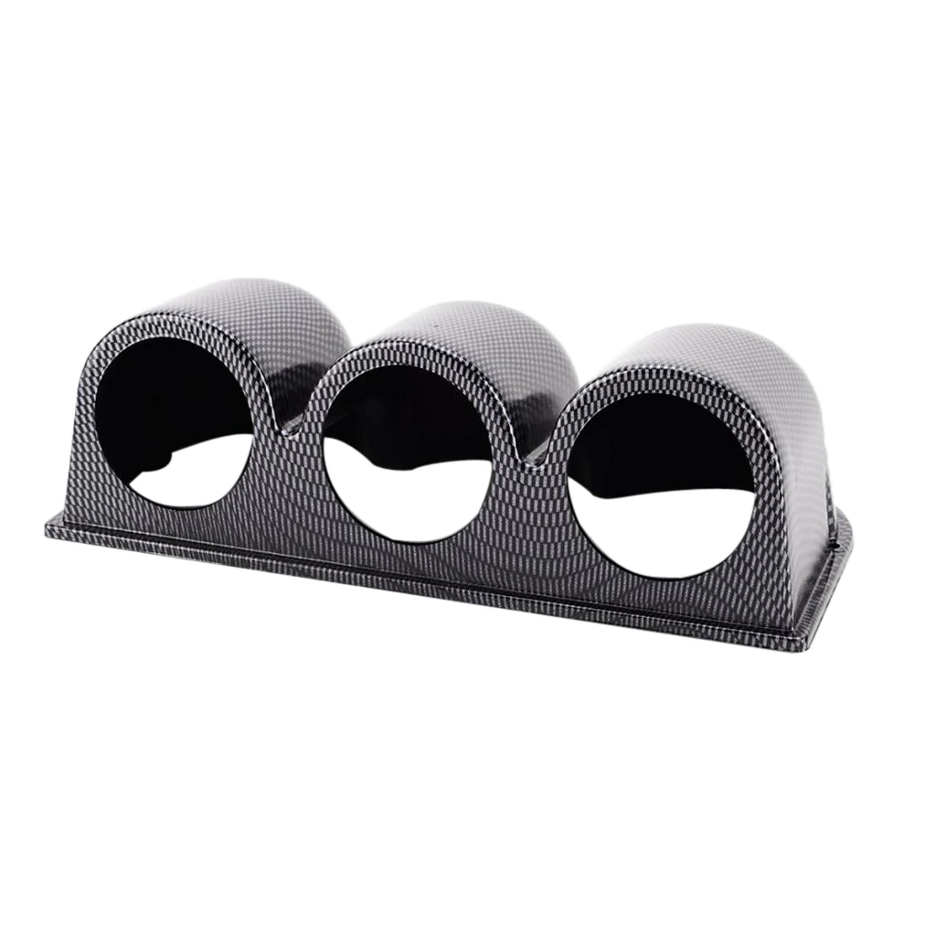 Carbon 2'' 52mm Car Motorcycle Universal Triple Dash Gauge Pod Mount Holder Side