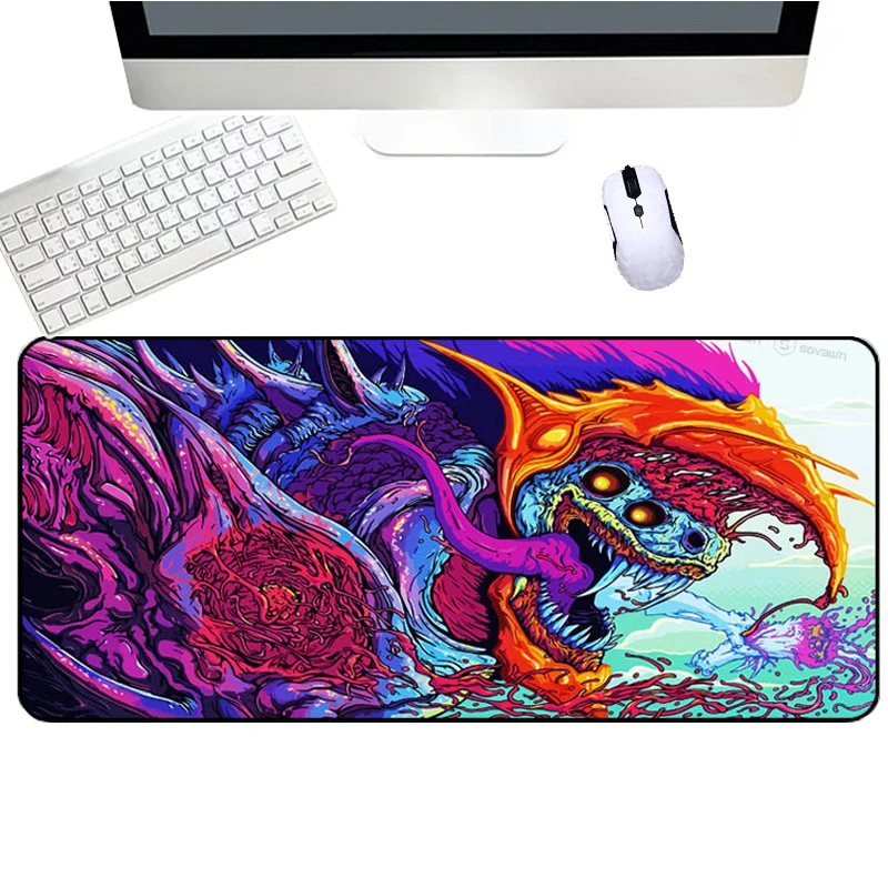 Очень большой игровой коврик для мыши Hyper Beast из натурального каучука XL коврик для мыши без скольжения Lockedge Big Mause коврик для ПК ноутбука 900x400 мм
