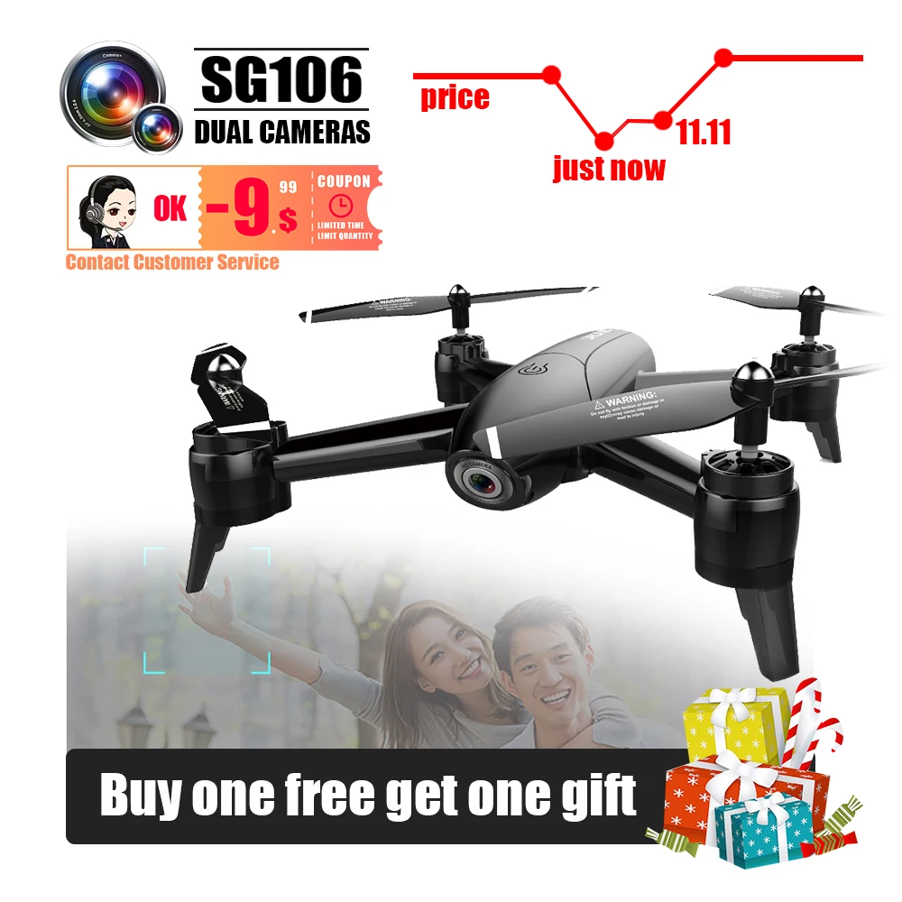 Skup Sg106 drony z kamerą hd dron zdalnie sterowany dron helikopter 4k zabawki quadcopter drohne quadrocopter helikopter selfie pilot