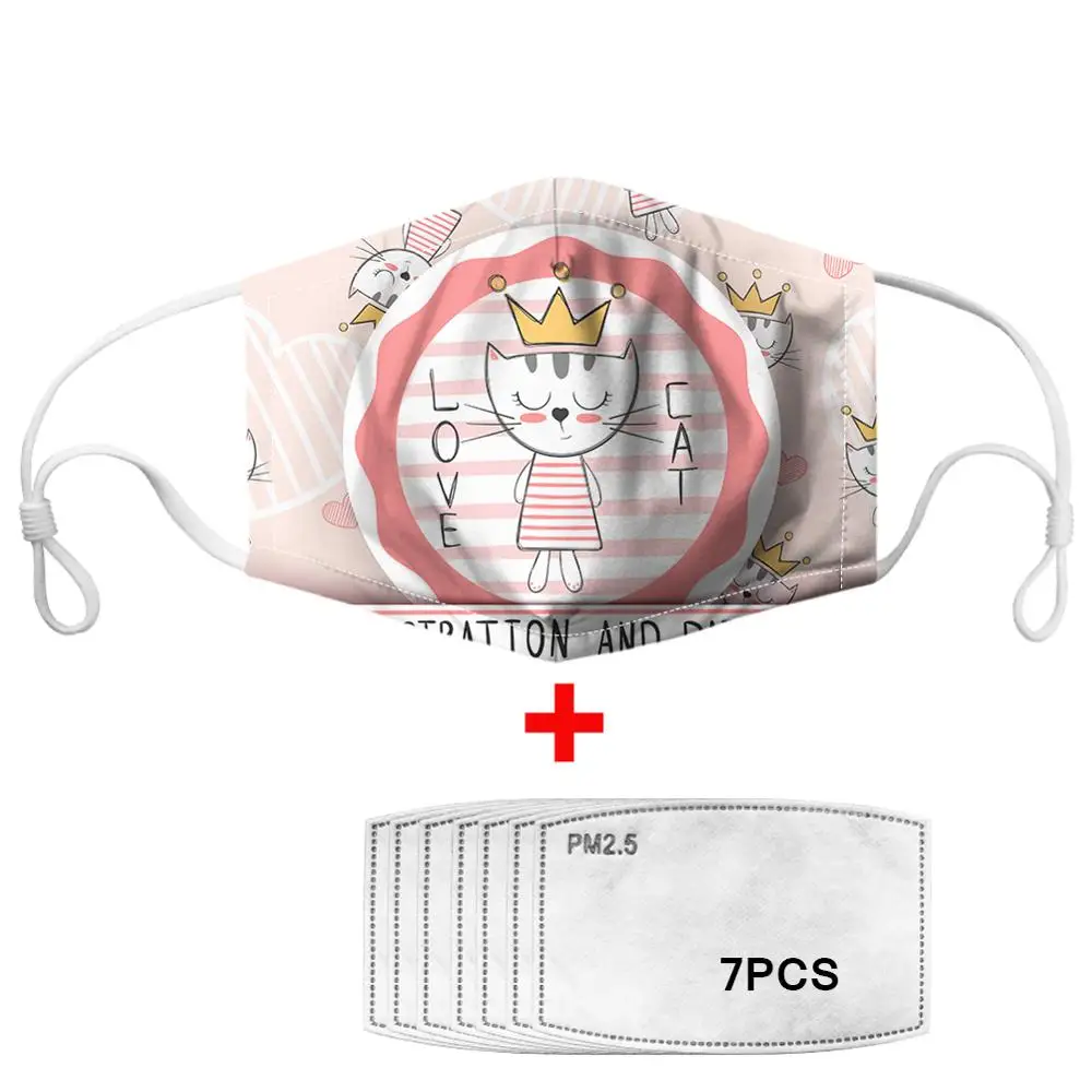 

7Pcs PM2.5 Filter Gas Masks Carbon Insert Women Men Anti-dust Masks Washable Mask Reusable Face Mask Non-disposable Moth Mask