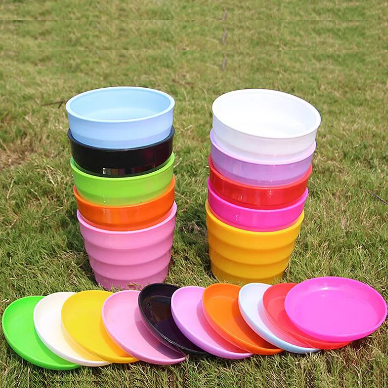 

10 Colors Mini Plastic Flower Pots Simple PP Plants Planters Desktop Plants Pots With Trays Home Office Decoration Collection