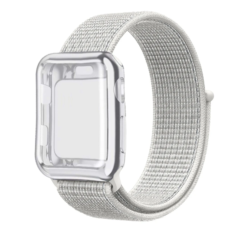 Summit White Спортивный ремешок+ чехол для Apple Watch 38 мм 42 мм 40 мм 44 мм iWatch 5 4 3 2 спортивный Браслет Apple watch 4 чехол Защита экрана - Цвет ремешка: Summit White