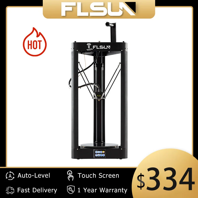FLSUN QQ S PRO 3D принтер высокая скорость Большая печать размер 255*360 мм kossel Delta с