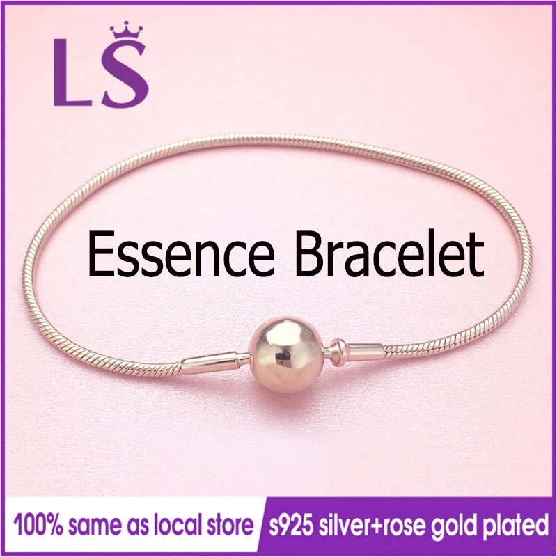 LS Высокое качество Коллекция ESSENCE Rose G. Старый позолоченный браслет, серебряные ювелирные изделия, очаровательные браслеты для женщин, модные DIY ювелирные изделия, подарки W