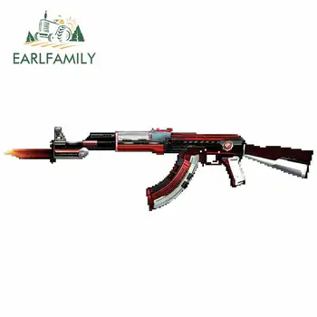 

EARLFAMILY 13cm x 3.6cm for AK47-Knife Dual Mag Car Stickers and Decals DIY Waterproof Fashion Occlusion Scratch Decoration