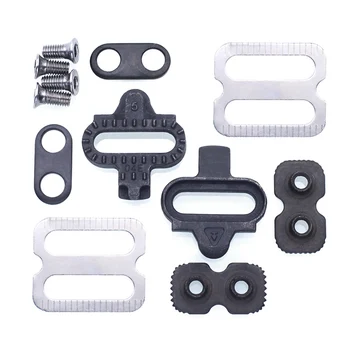 

1set Mountain Bicycle Pedals Cleat Biking MTB Bike Cleat Set Clip-in Clips Kit W/Hardware Nuts Cleats SPD Pedals Plate