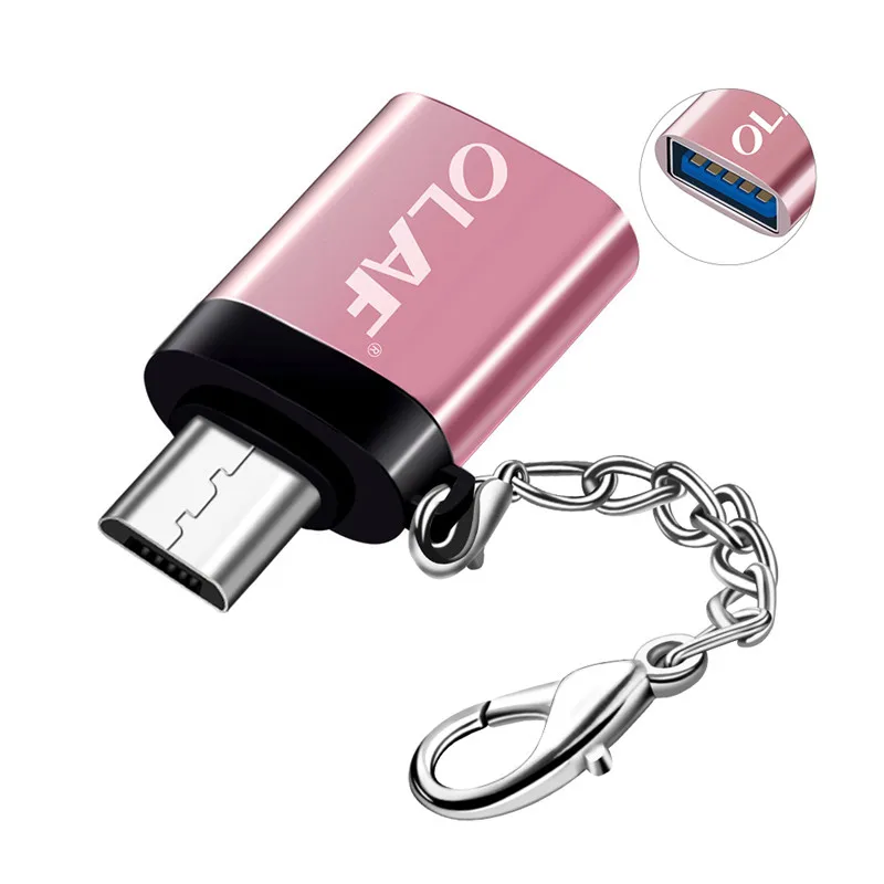Олаф 5V микро USB кабель-адаптер MicroUSB OTG для Xiaomi Redmi samsung huawei Android зарядки конвертер Портативный Кабельный разъем - Цвет: Rose Gold