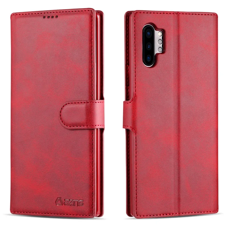 Красный Магнитный кожаный чехол-бумажник с откидной крышкой для iPhone 11 Pro XS Max XR X 7 8 6 6s Plus, чехол для телефона samsung Note 10 9 8 S10 Plus Coque - Цвет: Красный