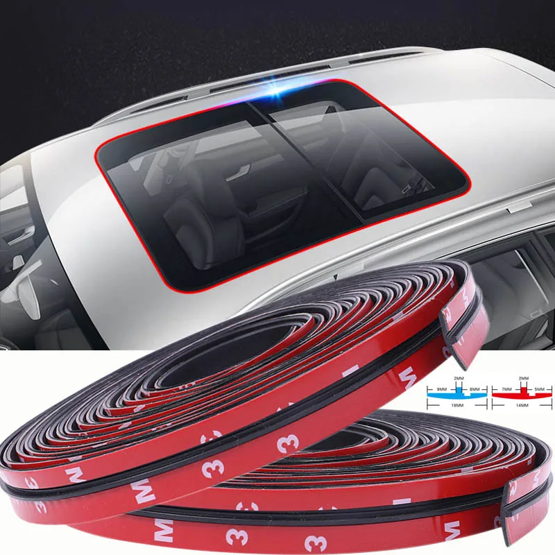 

14/19mm Car Styling Rubber Strip Edge Sealing Strips Auto Roof Windshield Sealant Protector Seal Strip Window seals Car Stickers