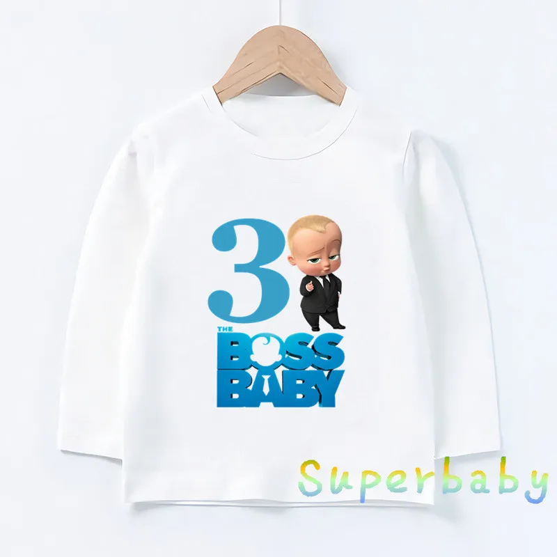 Свечи "Happy Birthday" для торта босс детские номер 1-9 лет, футболка с принтом для маленьких мальчиков и девочек со смешными героями из мультфильмов, топы, Детская футболка с длинными рукавами, LKP5268